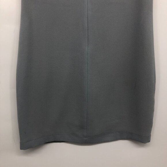 BCBGMaxAzria Alysha Slate Blue Grey Cowl Sleeve Mini Sheath Dress size 2 - Picture 11 of 16